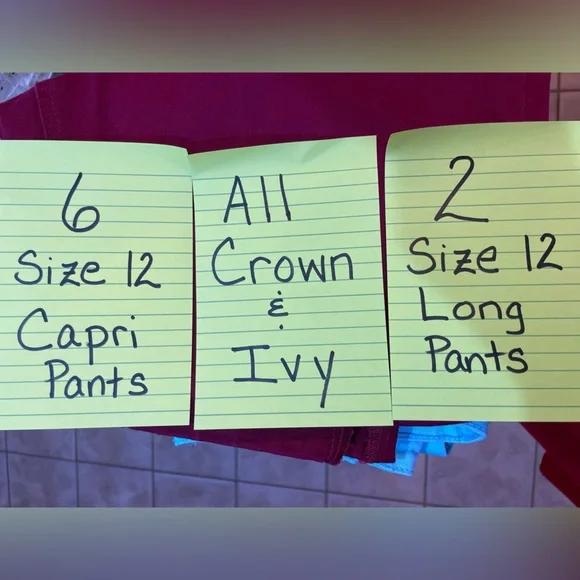 8 Pairs of Crown and Ivy Pants and Capris - Picture 2 of 14